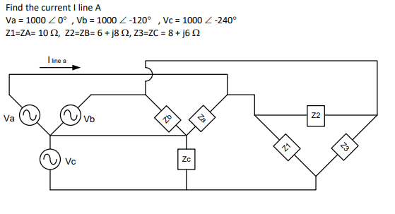 Solved Find The Current I Line A Va 1000 Vb 1000 Chegg Com