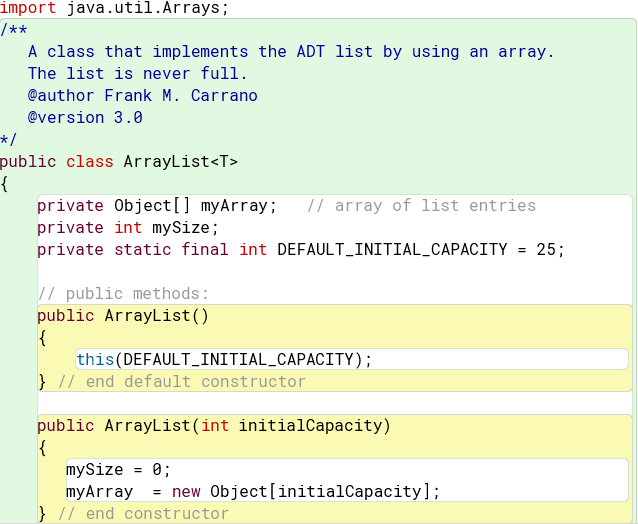 Solved /** A driver that demonstrates the class | Chegg.com
