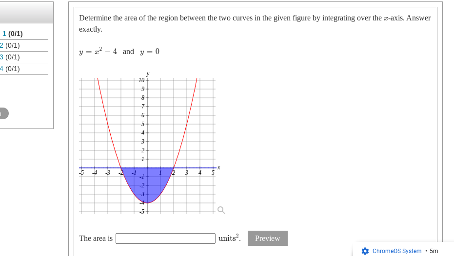 Solved Determine the area of the region between the two | Chegg.com