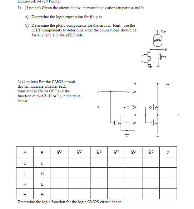 Solved 1) (3 Points) Given The Circuit Below, Answer The | Chegg.com