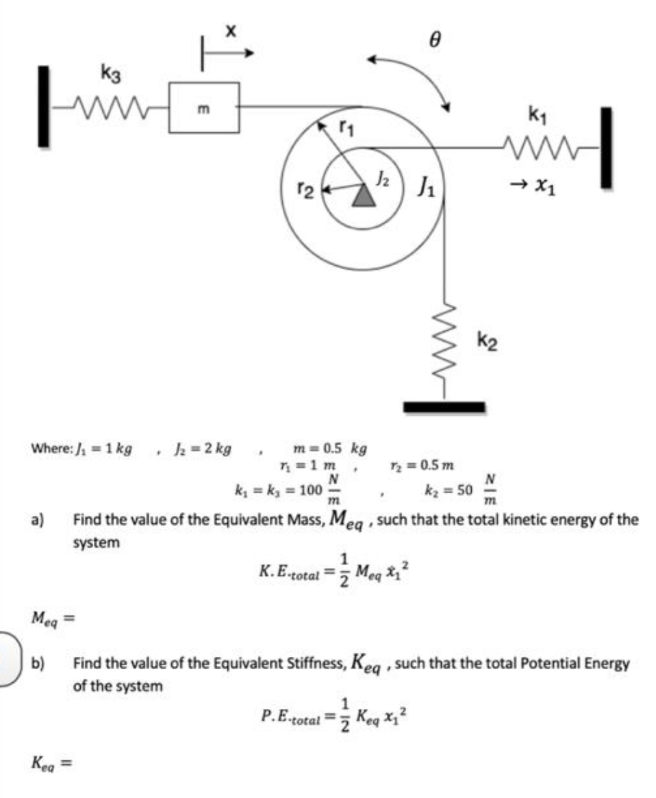 Solved M K2 Fin My Oo 2 Rotational Spring Kt Where L2 Chegg Com