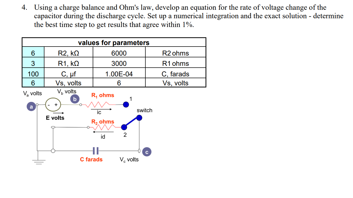 Solved 4. Using a charge balance and Ohm's law, develop an
