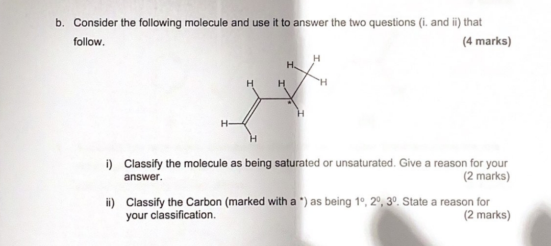 Solved B. Consider The Following Molecule And Use It To | Chegg.com