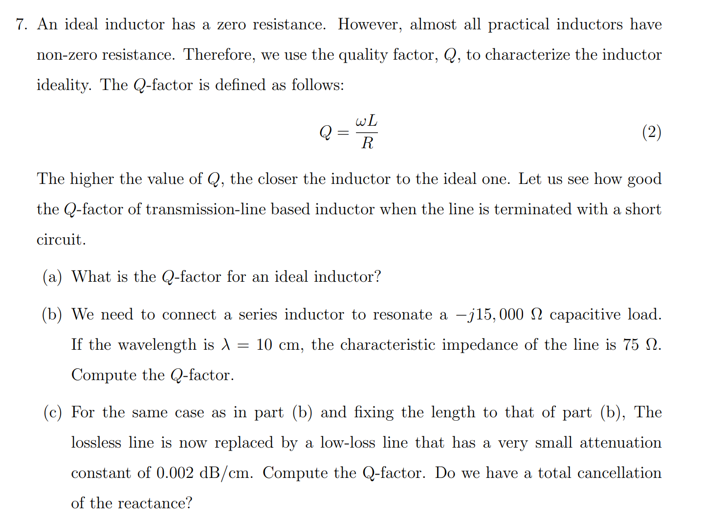 Quality factor, Quality Characteristics, Definitions