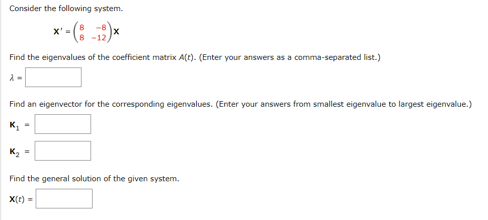 Solved Consider The Following System X 8 8 8 12 х