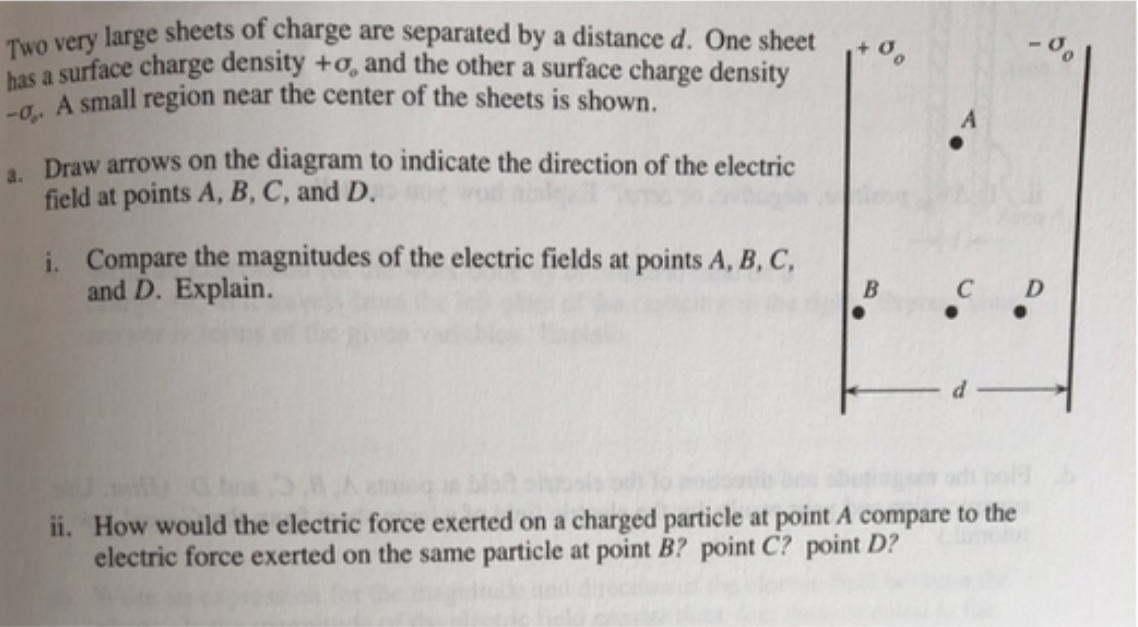 Solved Compare the magnitudes of the electric fields at | Chegg.com