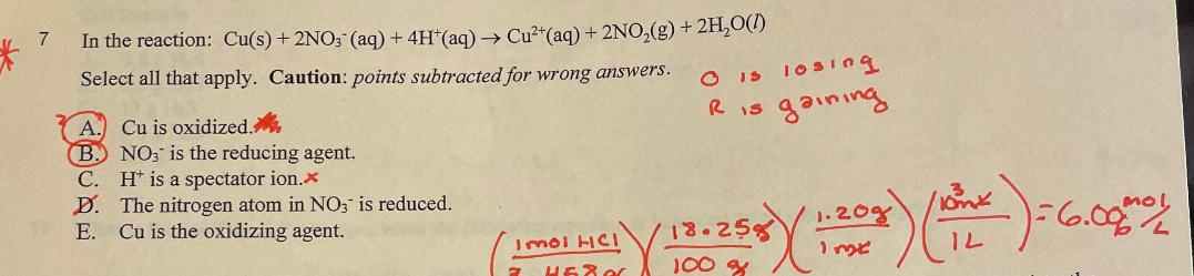 Solved 7 In the reaction: | Chegg.com