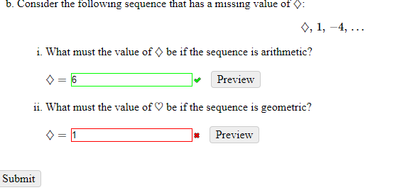 Solved B. Consider The Following Sequence That Has A Missing | Chegg.com