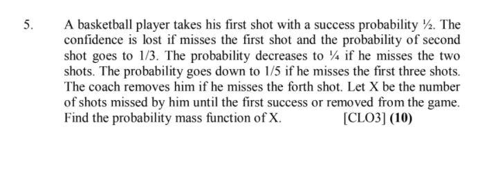 Solved 5. A basketball player takes his first shot with a | Chegg.com