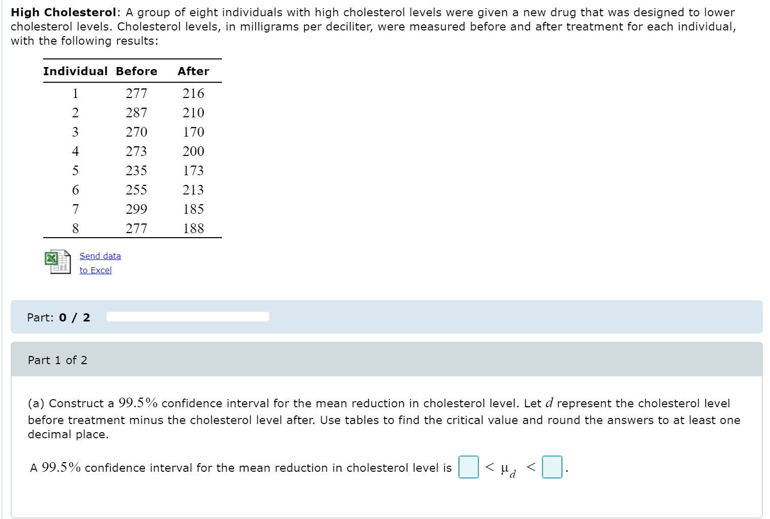 Solved High Cholesterol A group of eight individuals with