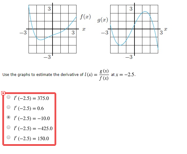 Estimate The Derivative Of K X G X F X At X 2 5 Chegg Com