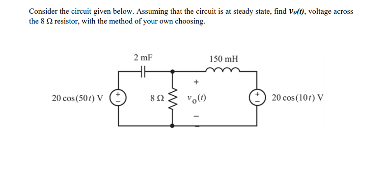 Solved Consider the circuit given below. Assuming that the | Chegg.com