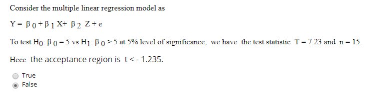 Solved Consider The Multiple Linear Regression Model As Y = | Chegg.com