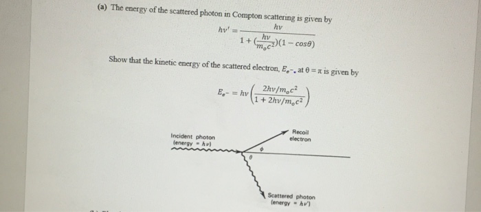 Solved (a) The energy of the scattered photon in Compton | Chegg.com