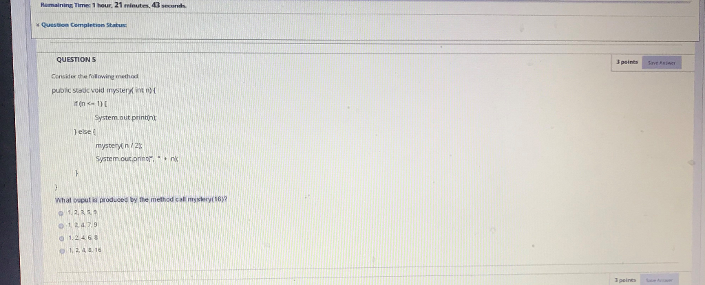 Solved Question Completion Status QUESTION 7 3 points Save | Chegg.com