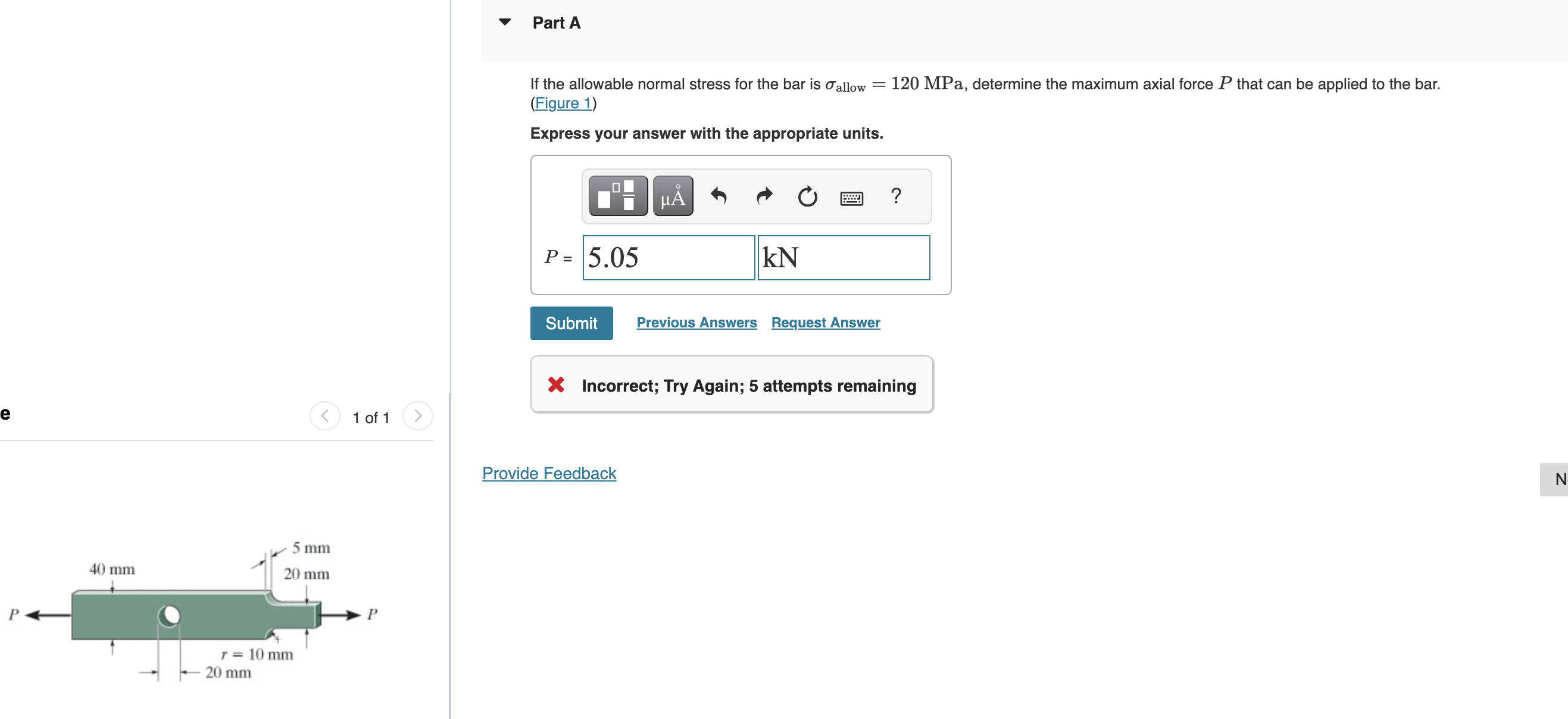 Solved If the allowable normal stress for the bar is σallow | Chegg.com