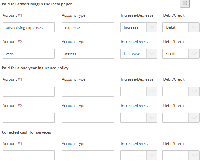 Solved Paid for advertising in the local paper Account 1