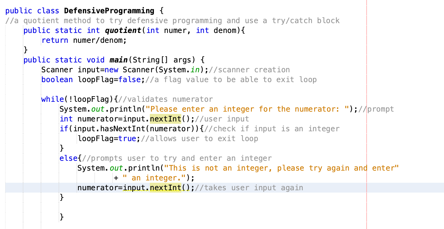 Solved we are learning about "defensive programming", I | Chegg.com