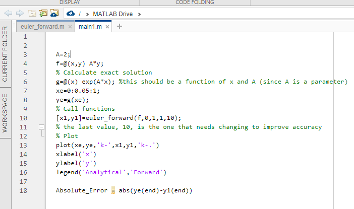 Solved Modify the m-file, mainl.m, to numerically solve the | Chegg.com