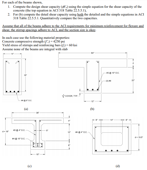 For Each Of The Beams Shown, 1. Compute The Design 