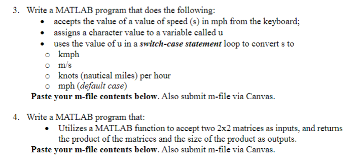 Solved 3. Write a MATLAB program that does the following: - | Chegg.com