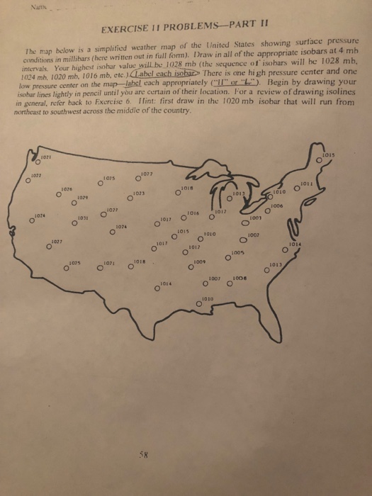 Solved EXERCISE 11 PROBLEMS-PART II The Map Below Is A | Chegg.com