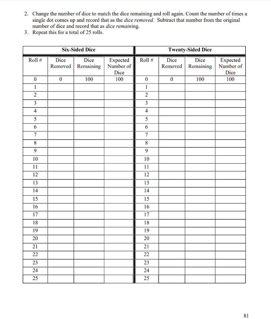 2. Change the number of dice to match the dice | Chegg.com