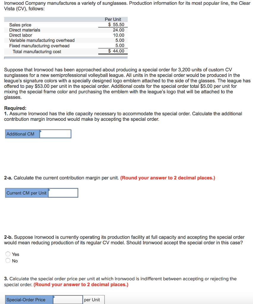 Solved Ironwood Company manufactures a variety of | Chegg.com