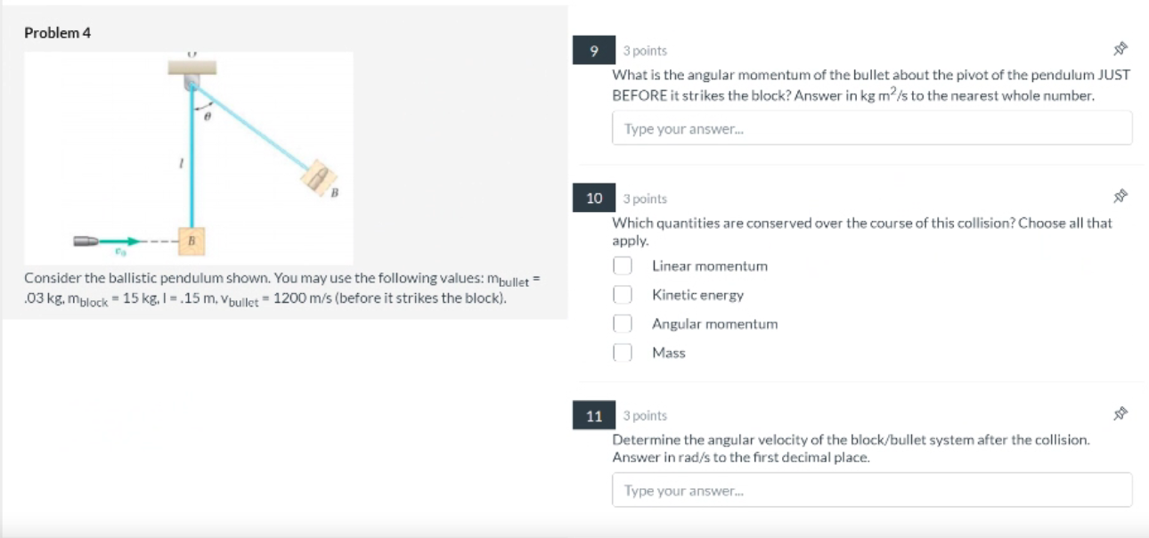 Solved Problem 4 9 3 Points What Is The Angular Momentum Of | Chegg.com