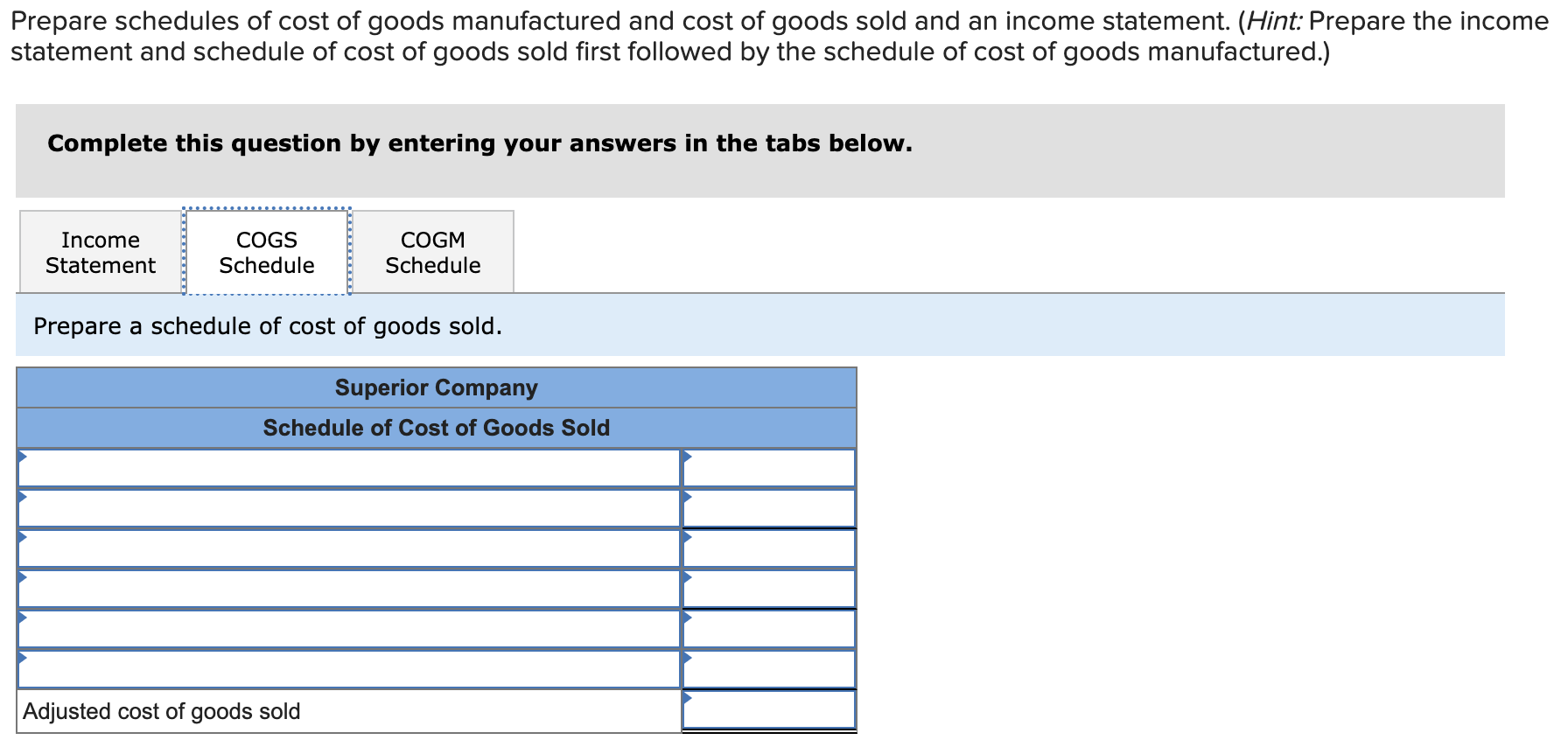 Solved Superior Company provided the following data for the