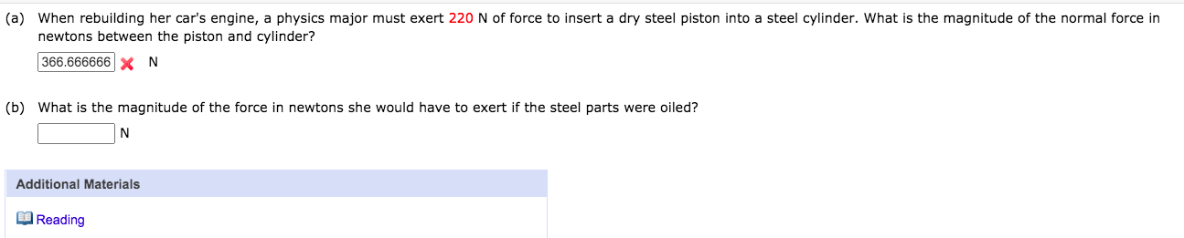 Solved (a) When rebuilding her car's engine, a physics major | Chegg.com