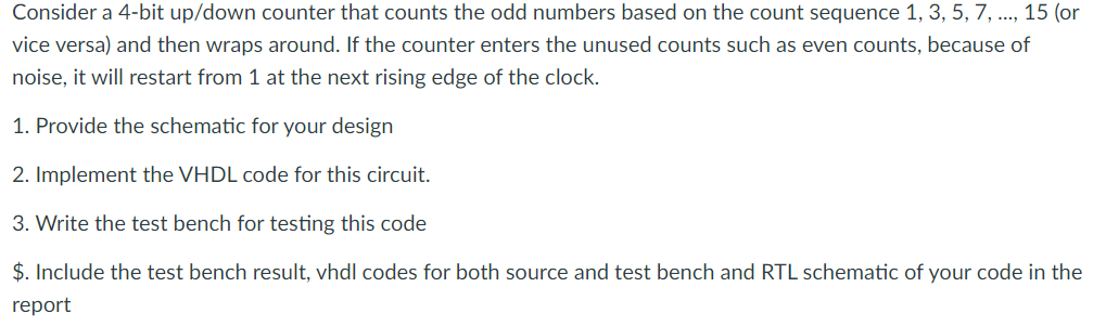 Solved Consider a 4-bit up/down counter that counts the odd | Chegg.com