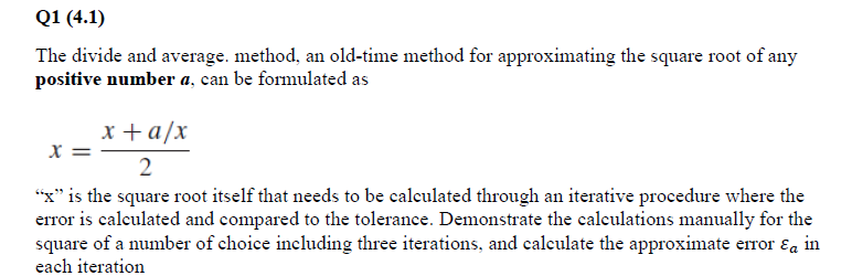 Solved The divide and average. method, an old-time method | Chegg.com