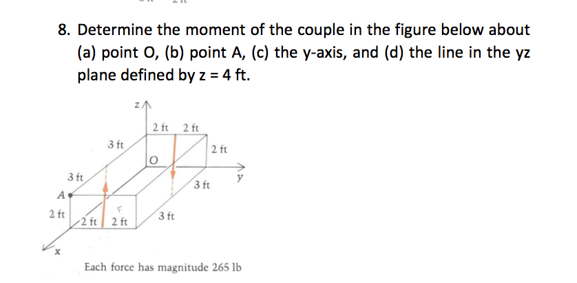 Solved 8. Determine the moment of the couple in the figure | Chegg.com