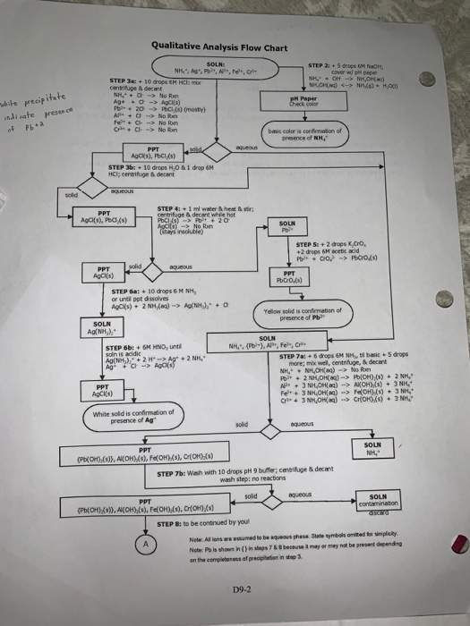 Chem 401 Discussion workshop #9 Qualitative Analysis | Chegg.com