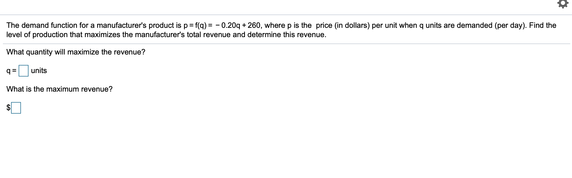 Solved The demand function for a manufacturer's product is p