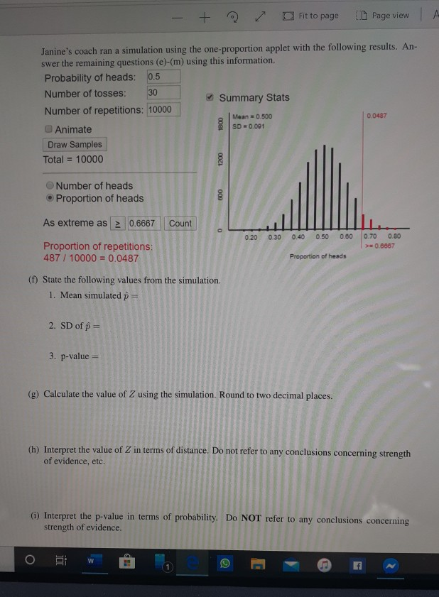 Solved Jaime S Coach Ran A Simulation Using The One Chegg