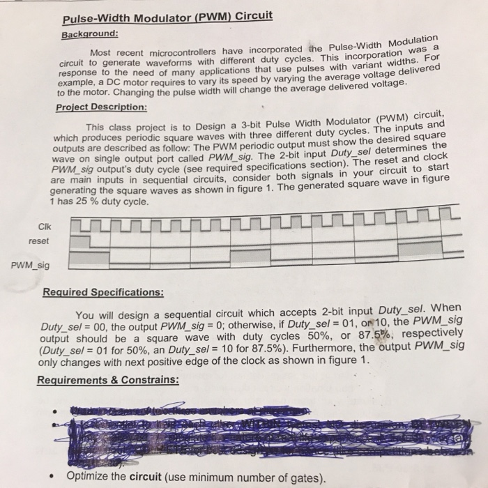 Solved PulseWidth Modulator PWM Circuit Background Most Circuit Diagram