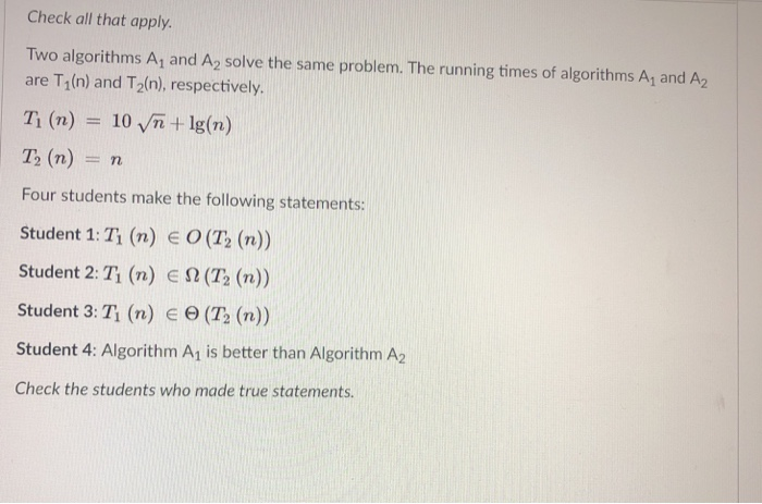 Solved Select the best answer. Consider this algorithm: a 0 | Chegg.com