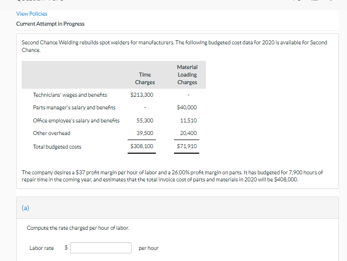 Solved A. Compute the rate charged per hour of labor. (Round | Chegg.com