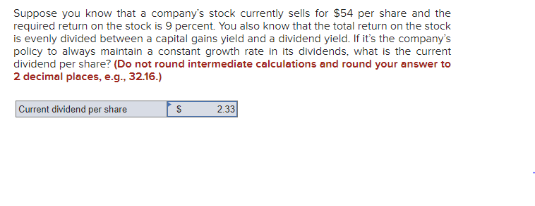 Solved Suppose You Know That A Company's Stock Currently | Chegg.com