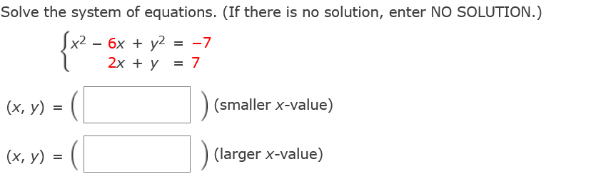 Solved Solve the system of equations. (If there is no | Chegg.com