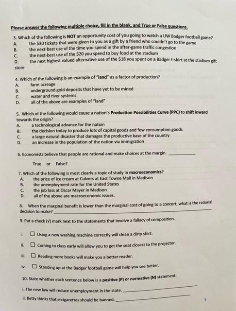 Solved D. A B. Please answer the following multiple choice, | Chegg.com