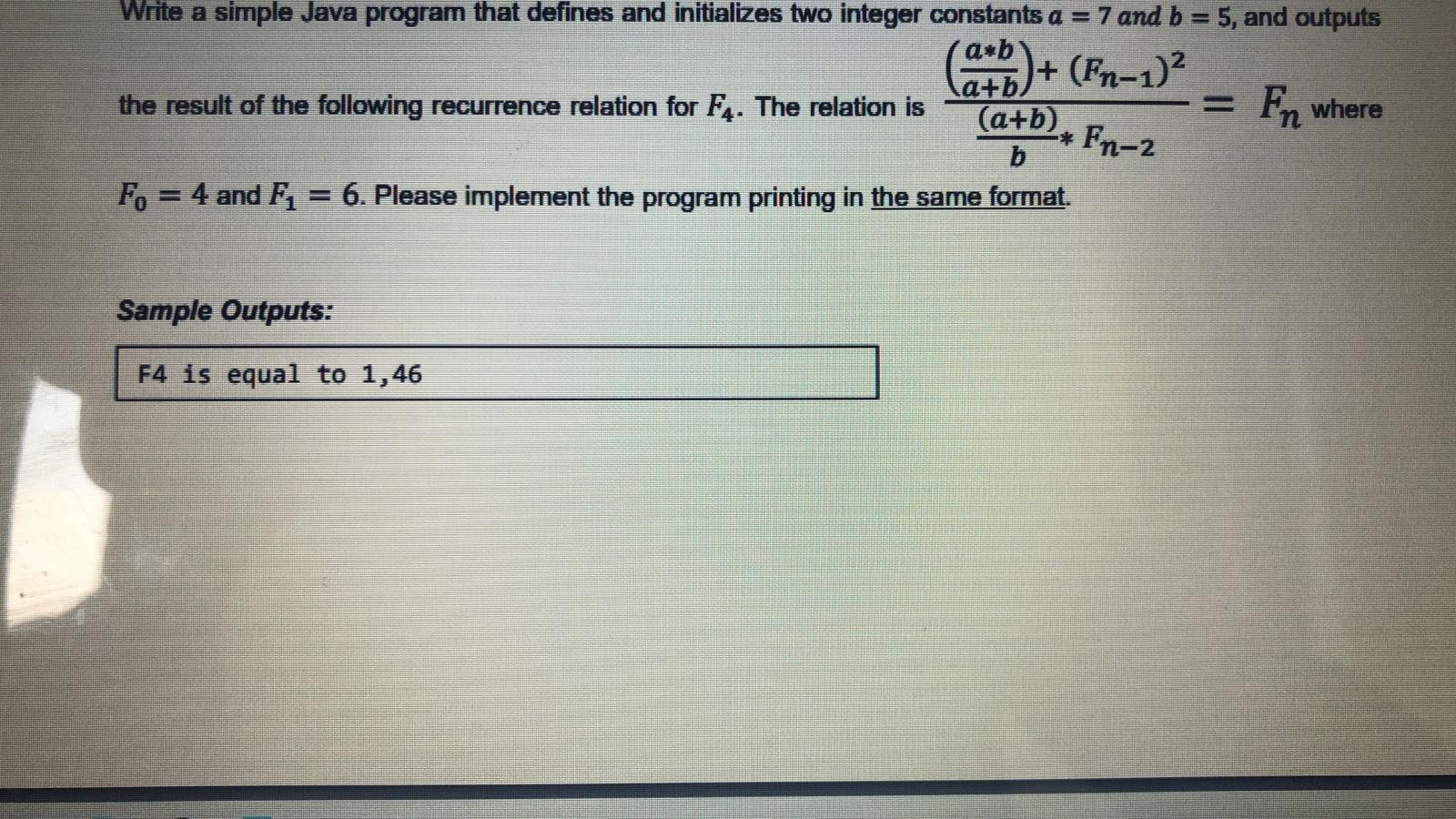 Solved Write a simple Java program that defines and | Chegg.com