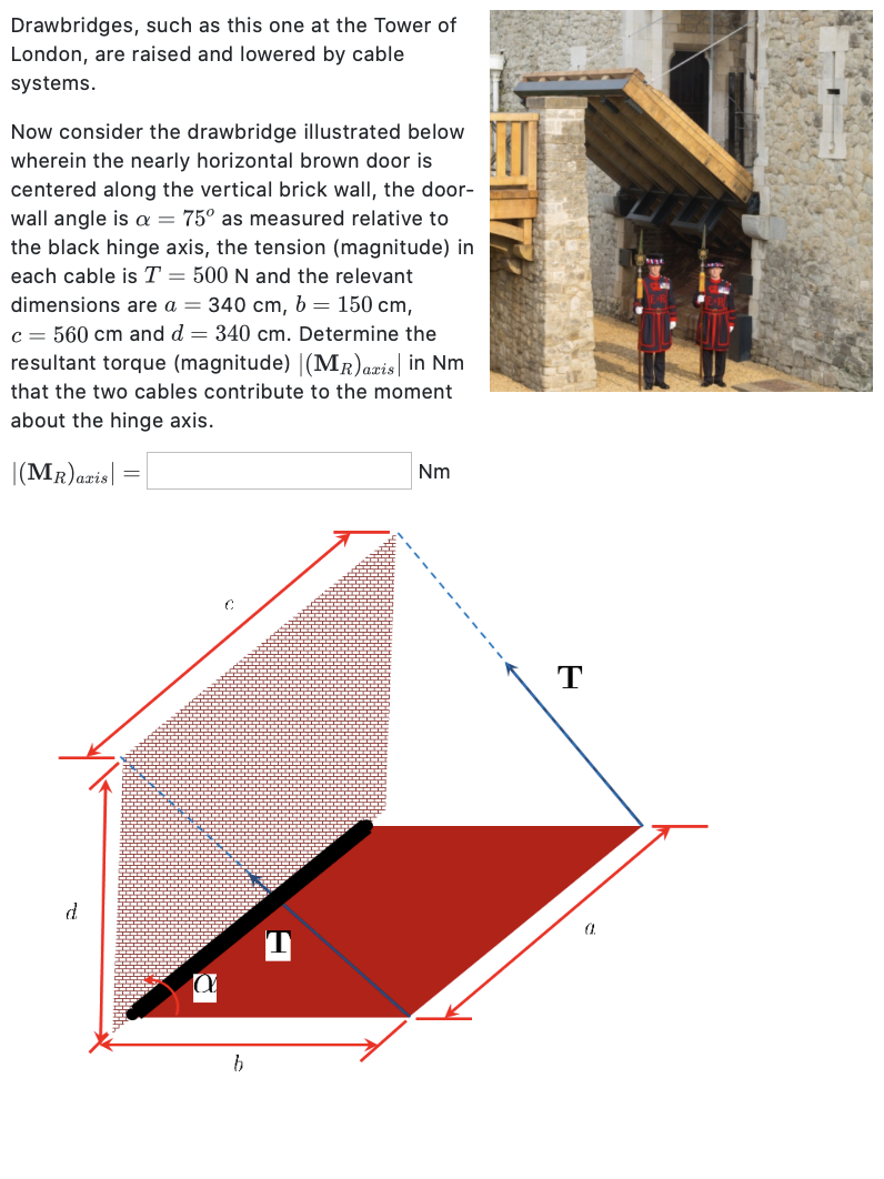 Solved Drawbridges, such as this one at the Tower of London, | Chegg.com