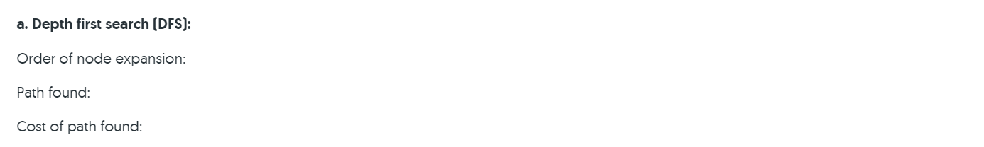 Solved For this question, you will try to work with DFS, | Chegg.com