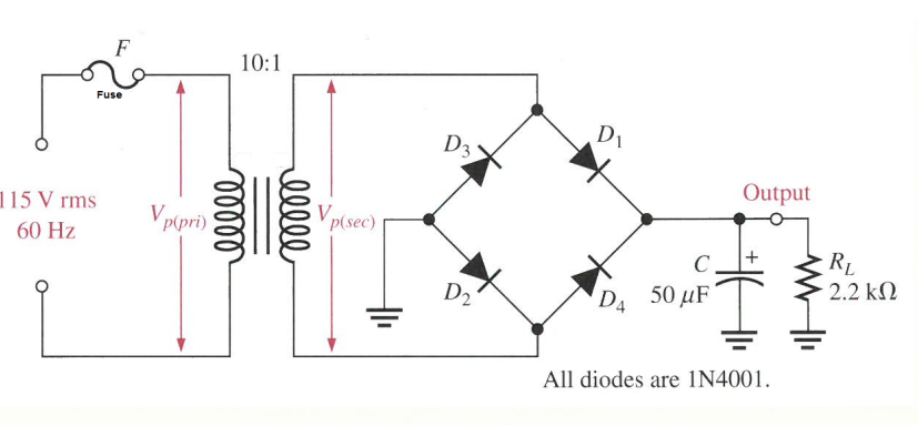 Solved All diodes are 1N4001. | Chegg.com