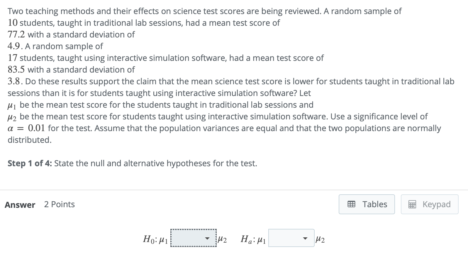 Solved Two teaching methods and their effects on science