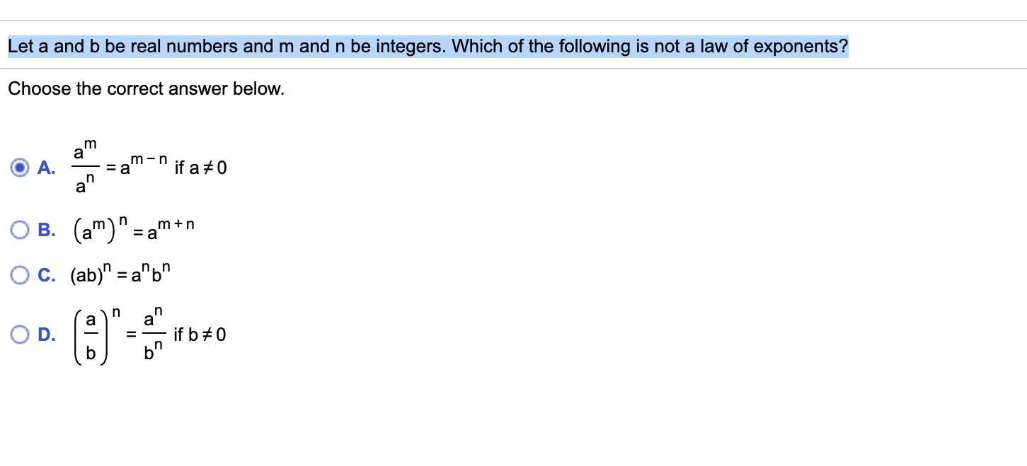 Solved Let A And B Be Real Numbers And M And N Be Integers. | Chegg.com