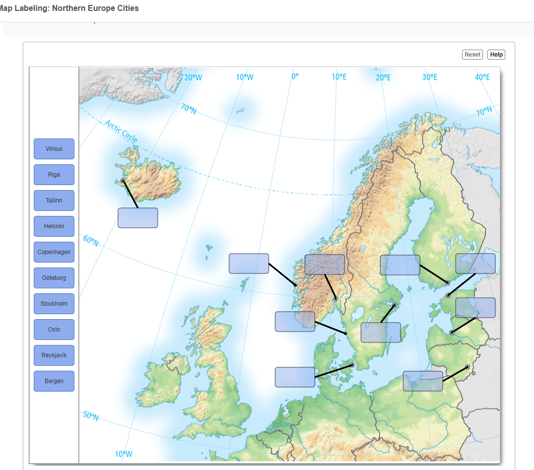 map of northern europe with cities